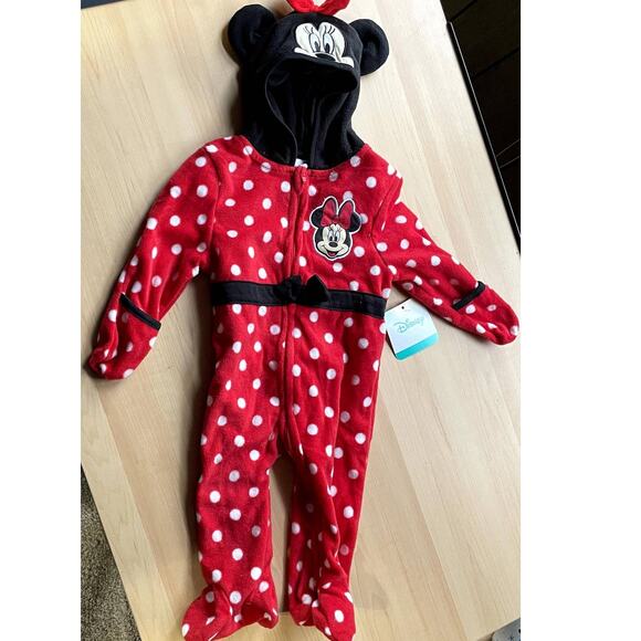 Disney baby 6-9 mts Minnie One piece PJ New NWT zip - Picture 1 of 8